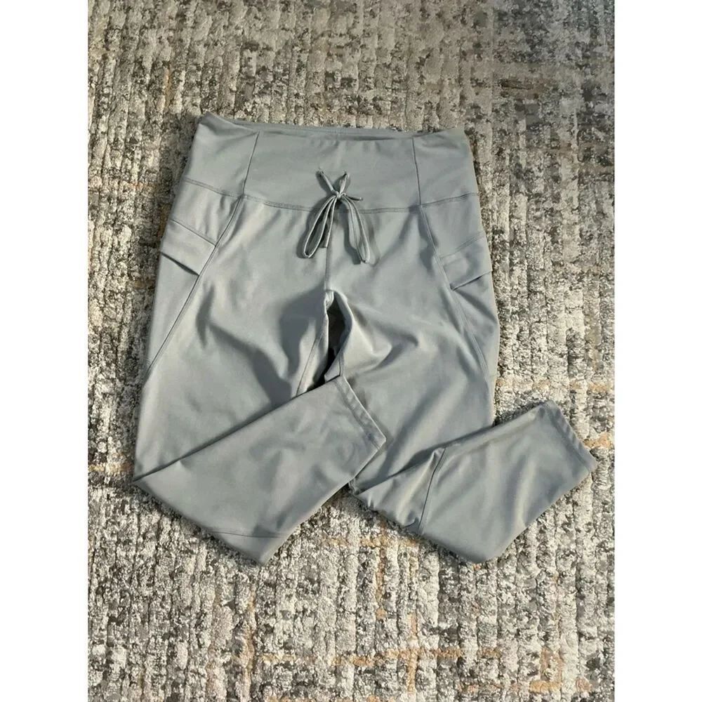Spyder Drawstring High-Waist Leggings - Light Gray! EUC! SIZE XL